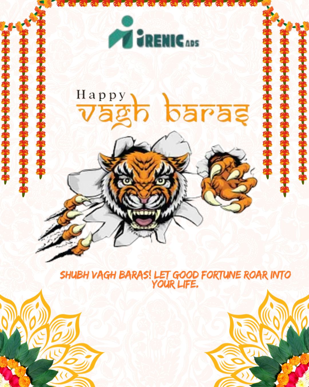 “Break barriers, roar louder, and rule your dreams — Happy Vagh Baras!” 🐯💫
.
.
.
#irenicads #festivalsofindia #instagrammarketing #socialmediamarketing💎 #digitalmarketing #contentcreation #happyvaghbaras #postoftheday#surat